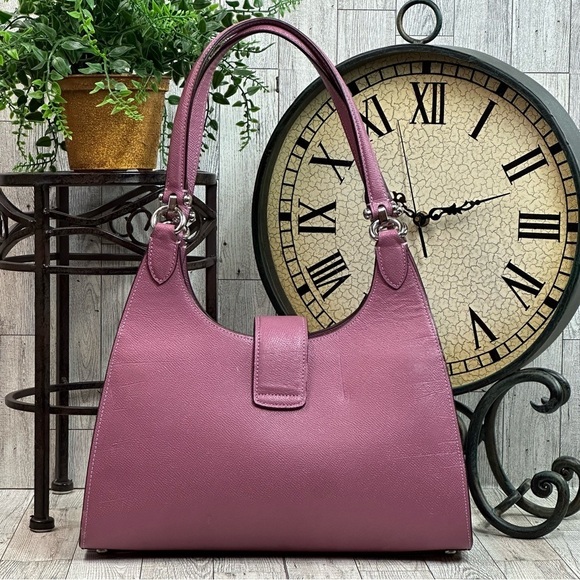 COACH - Avery Pink Crossgrain Leather Shoulder Bag, F37606. EUC - Picture 3 of 16